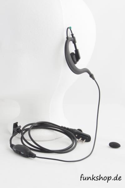 Ohrhörer Ansteckmikrofon mit Ohrbügel für PTT & Vox-Betrieb HZ9